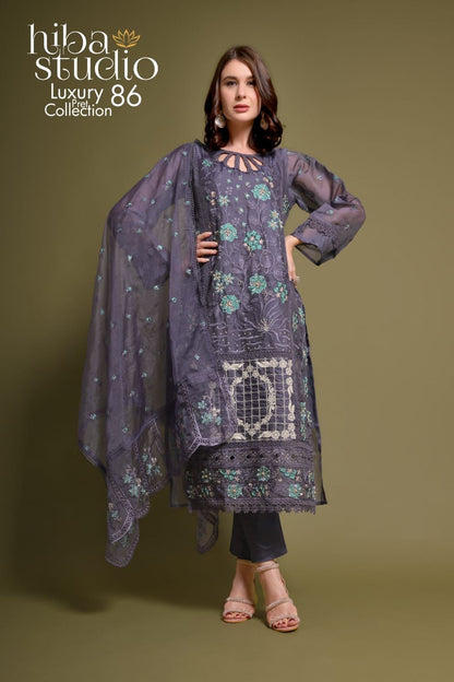 86 Hiba Studio Organza Silk Pakistani Readymade Suits