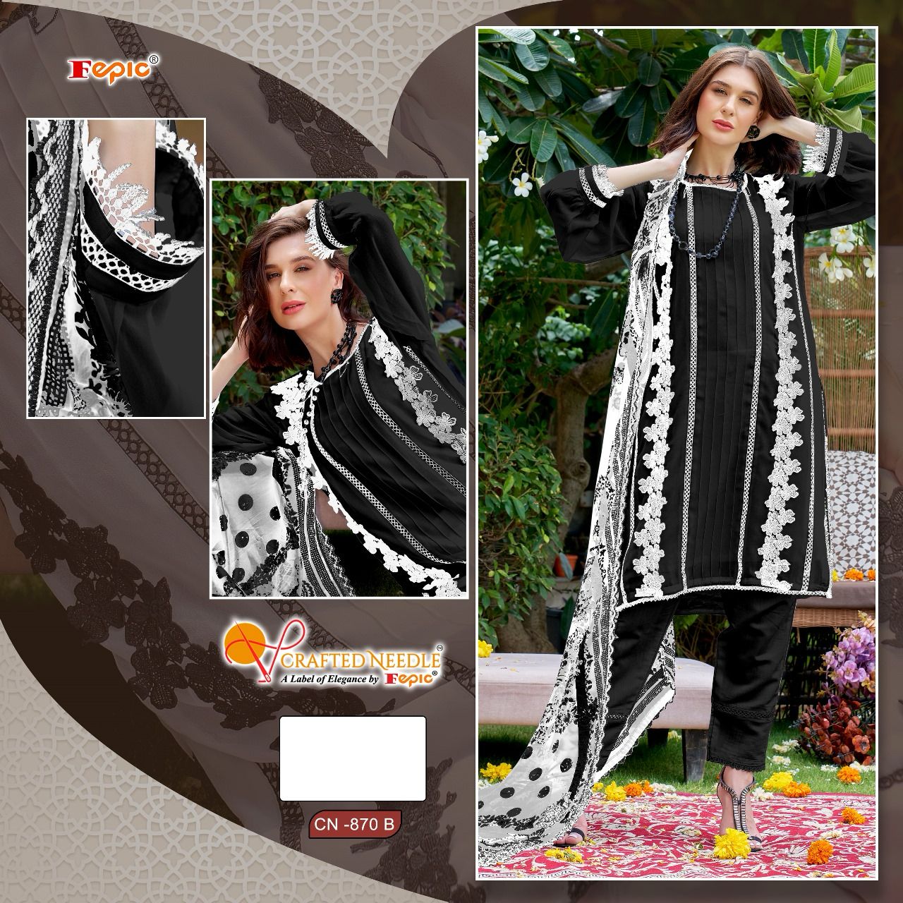 870 Crafted Needle Georgette Pakistani Readymade Suits