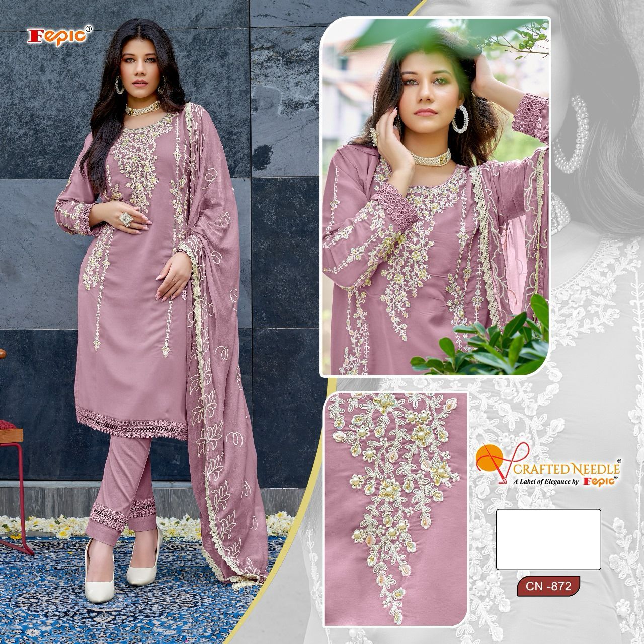 872 Crafted Needle Georgette Pakistani Readymade Suits