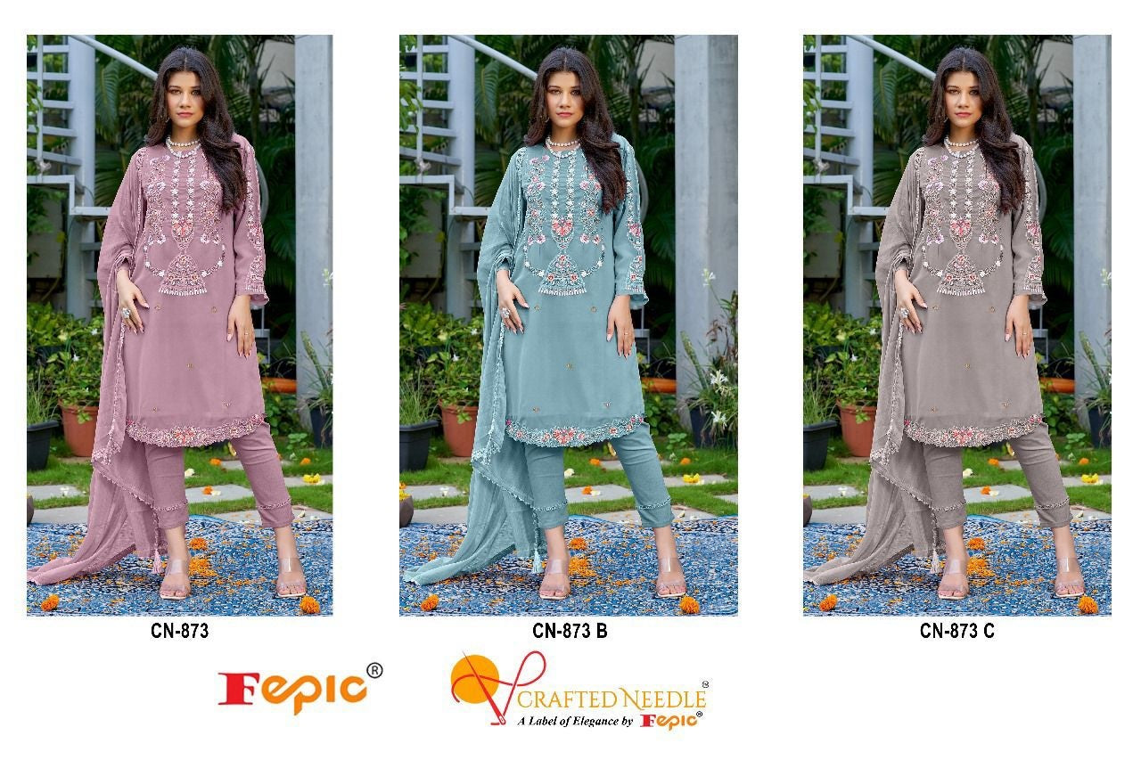 873 Crafted Needle Georgette Pakistani Readymade Suits
