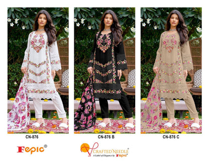 876 Crafted Needle Georgette Pakistani Readymade Suits