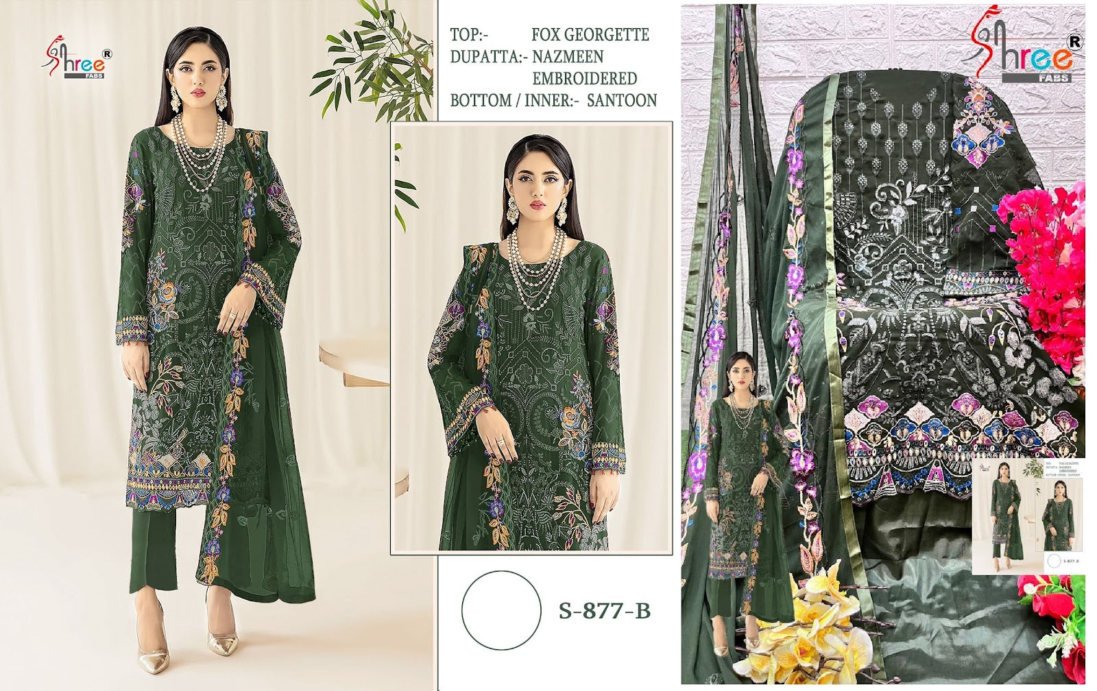 877 Shree Fabs Fox Georgette Pakistani Salwar Suits