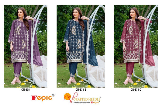 878 Crafted Needle Georgette Pakistani Readymade Suits