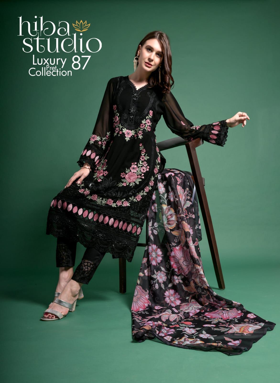 87 Hiba Studio Georgette Pakistani Readymade Suits