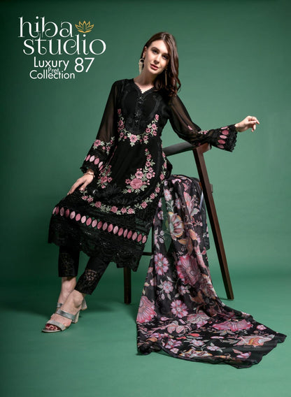 87 Hiba Studio Georgette Pakistani Readymade Suits