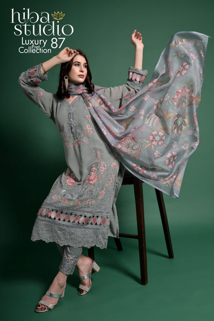 87 Hiba Studio Georgette Pakistani Readymade Suits