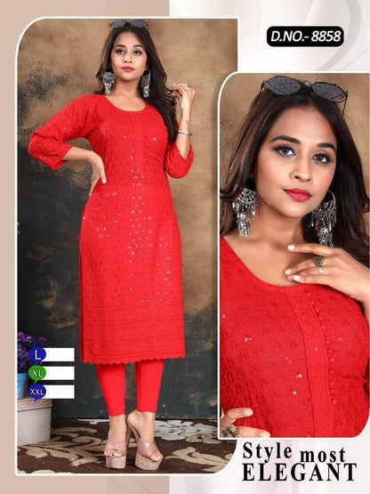 8858 Mmc Knee Length Kurtis