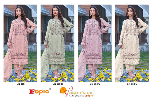 888 Crafted Needle Organza Pakistani Readymade Suits
