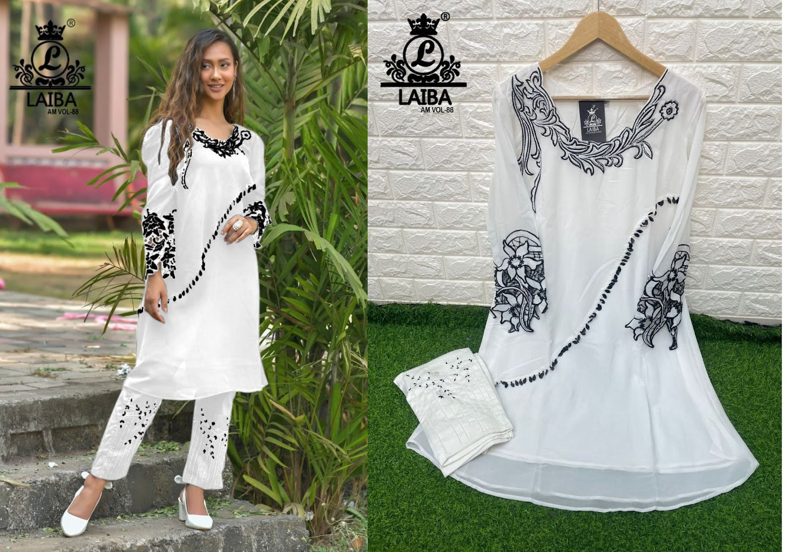 88 Laiba Georgette Kurti Pant Set