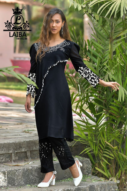 88 Laiba Georgette Kurti Pant Set