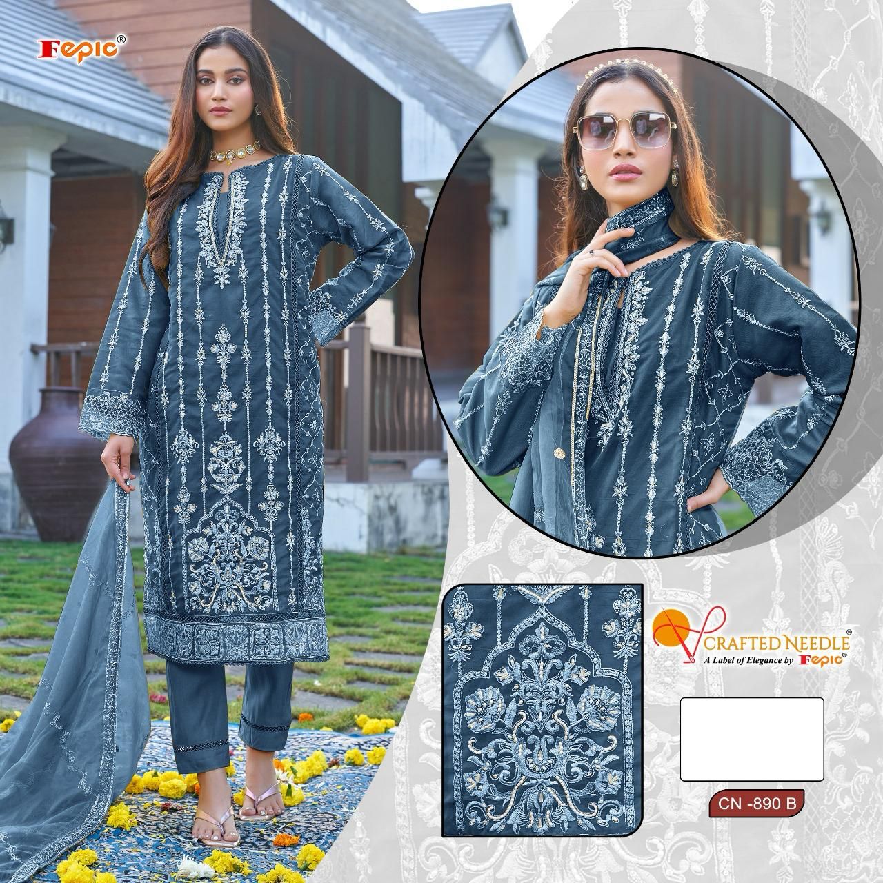 890 Fepic Organza Pakistani Readymade Suits