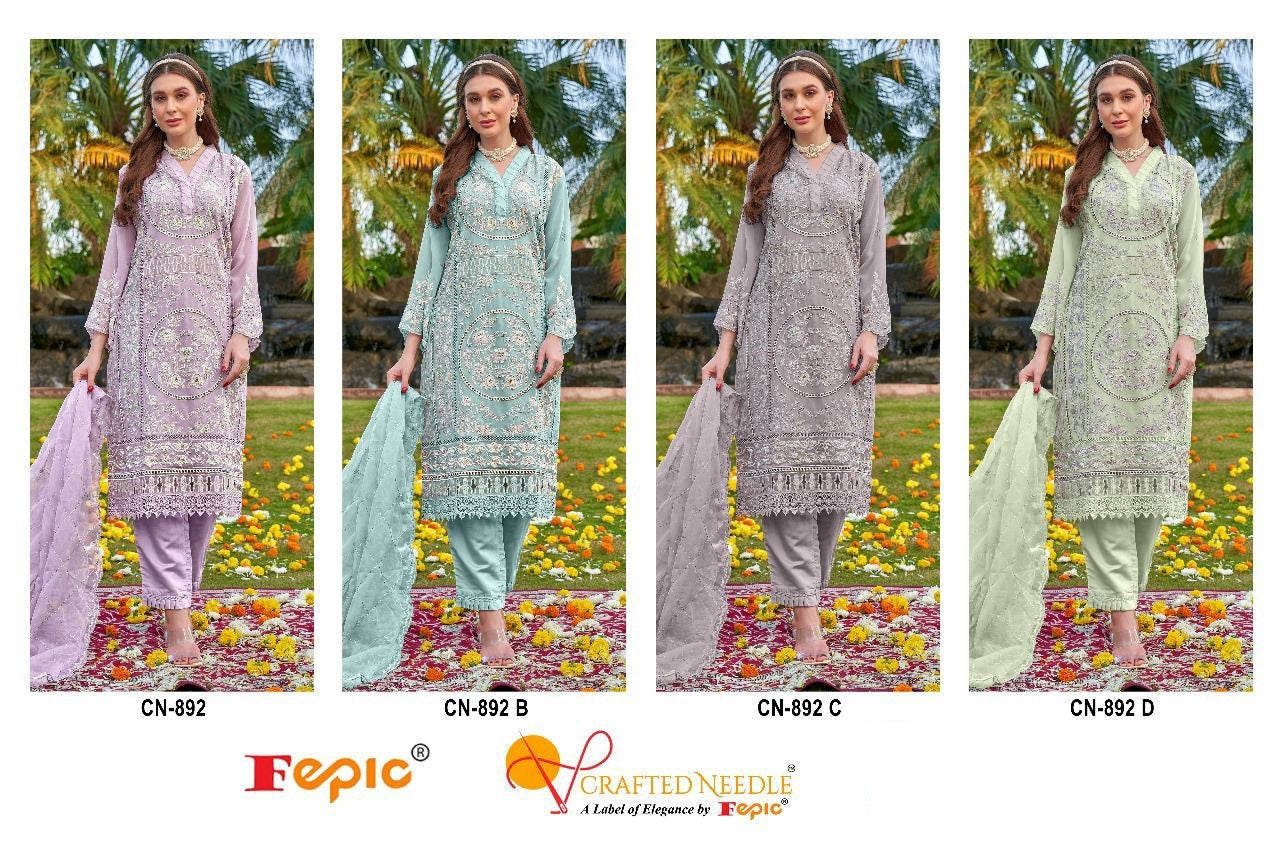 892 Crafted Needle Georgette Pakistani Readymade Suits