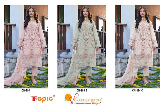 894-Fepic Crafted Needle Organza Pakistani Readymade Suits