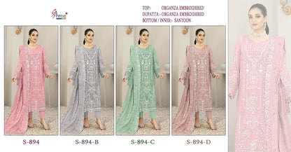 894 Shree Fabs Organza Pakistani Salwar Suits