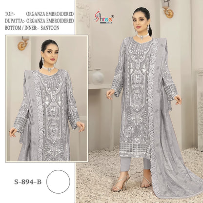 894 Shree Fabs Organza Pakistani Salwar Suits