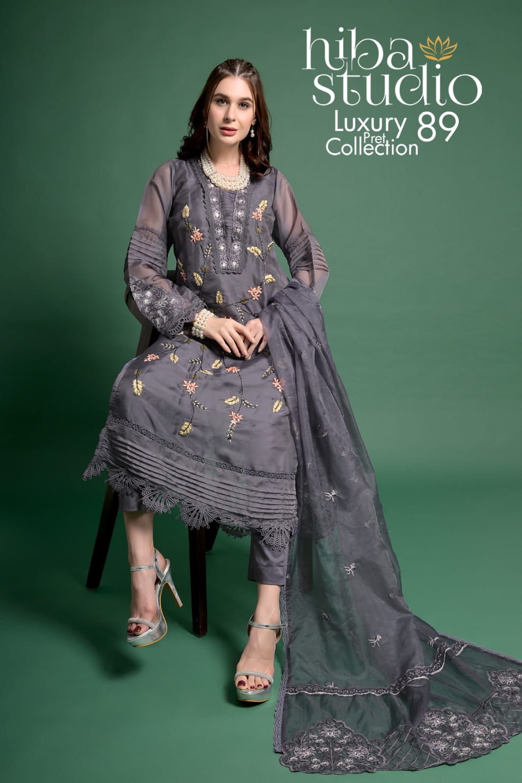 89 Hiba Studio Organza Pakistani Readymade Suits