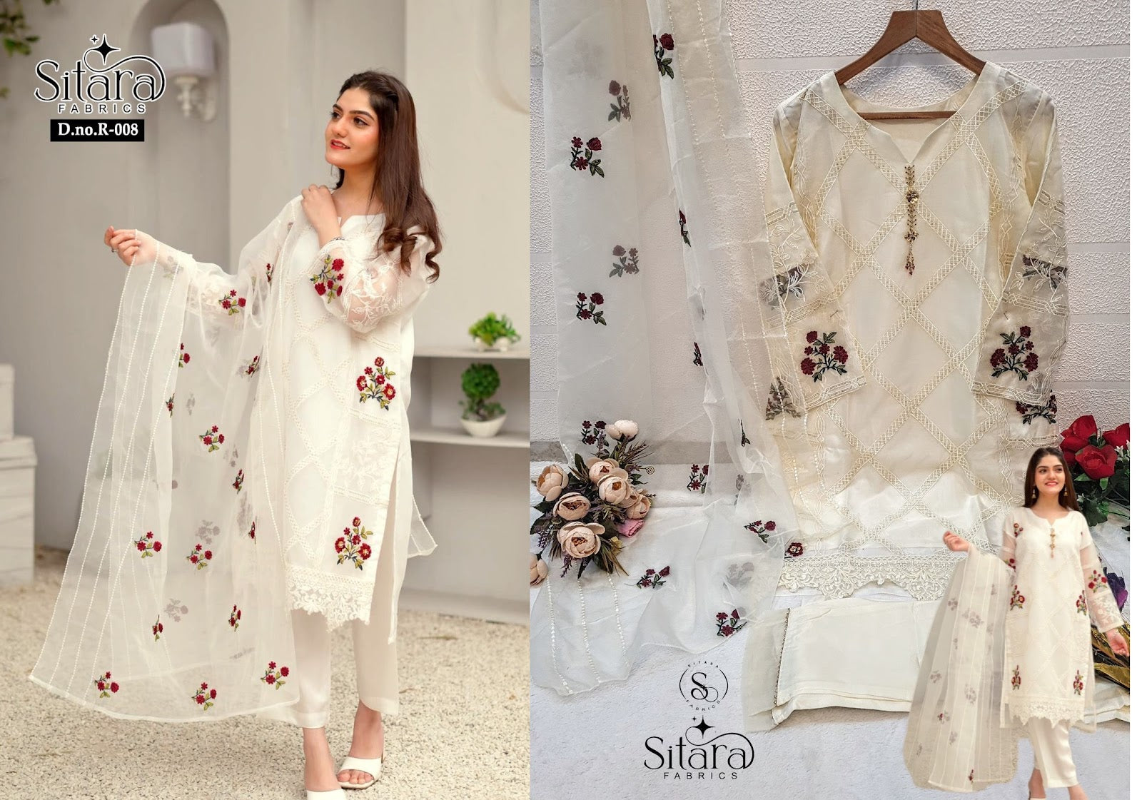 Sitara Fabrics Organza Pakistani Readymade Suits - Main Image