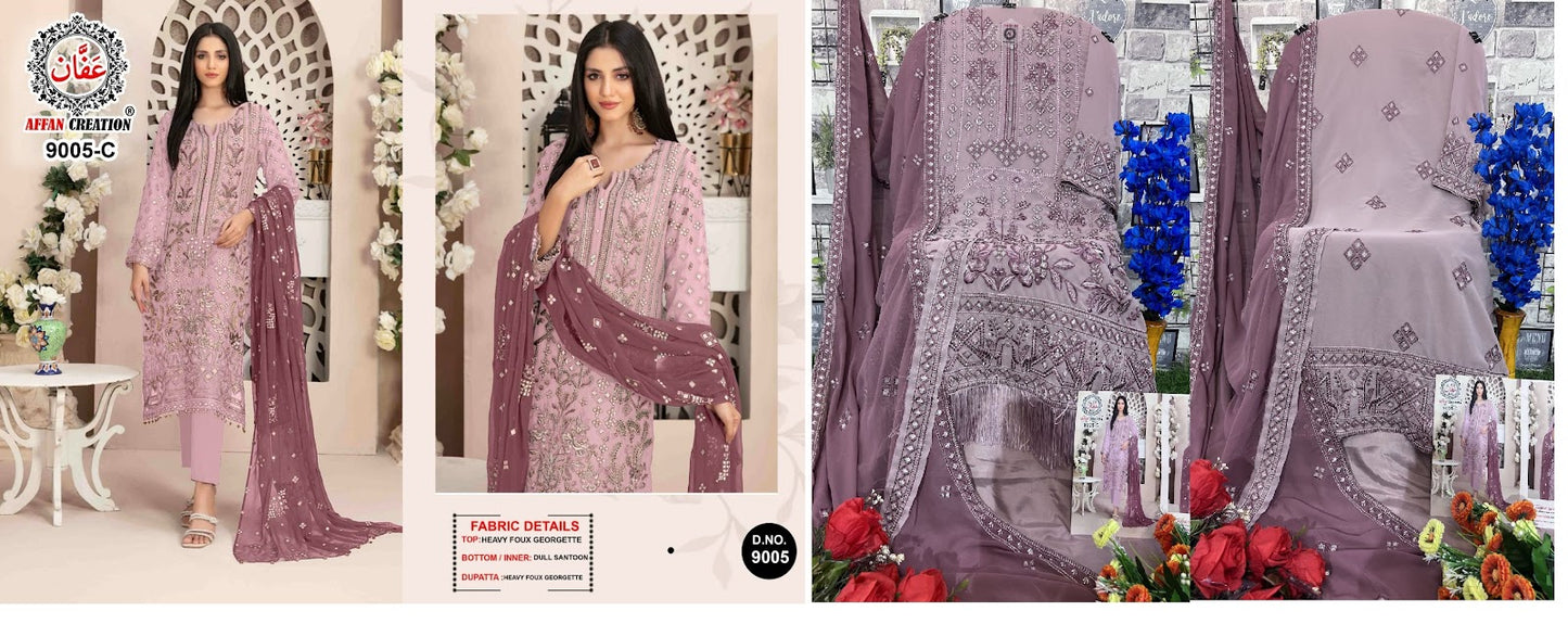 9005 Affan Creation Fox Georgette Pakistani Salwar Suits