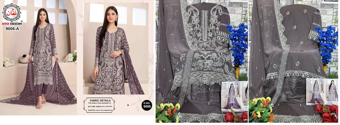 9006 Affan Creation Georgette Pakistani Salwar Suits