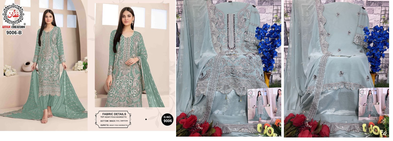 9006 Affan Creation Georgette Pakistani Salwar Suits