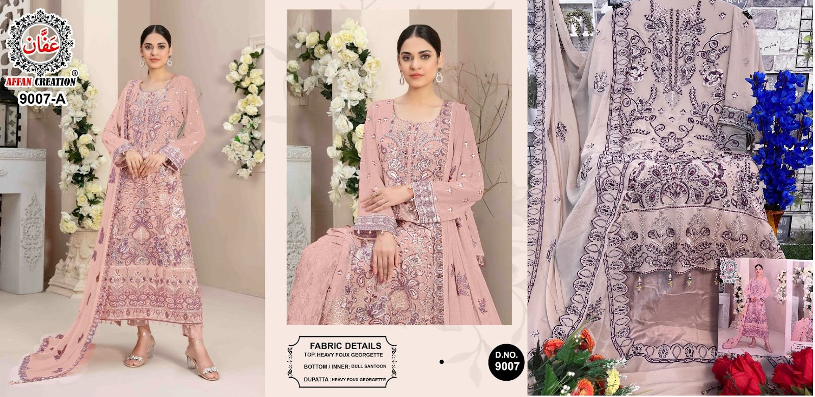 9007 Affan Creation Fox Georgette Pakistani Salwar Suits