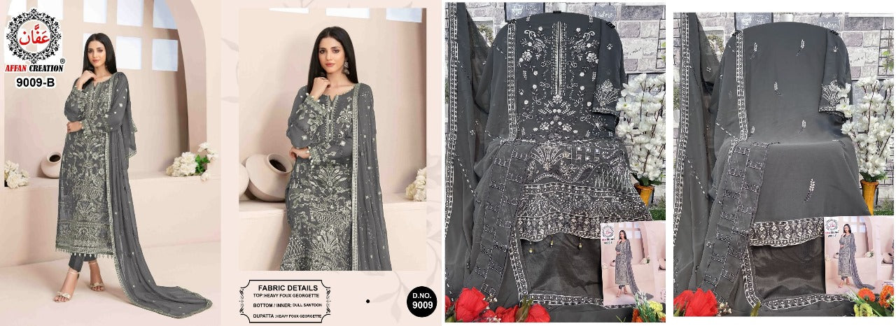 9009 Affan Creation Fox Georgette Pakistani Salwar Suits