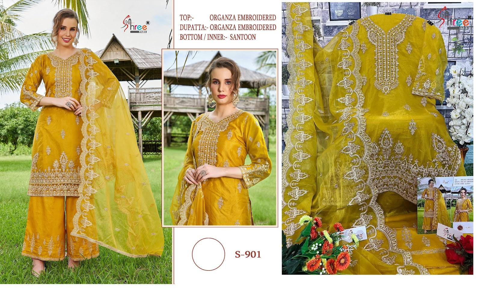 901-902 Shree Fabs Organza Pakistani Salwar Suits