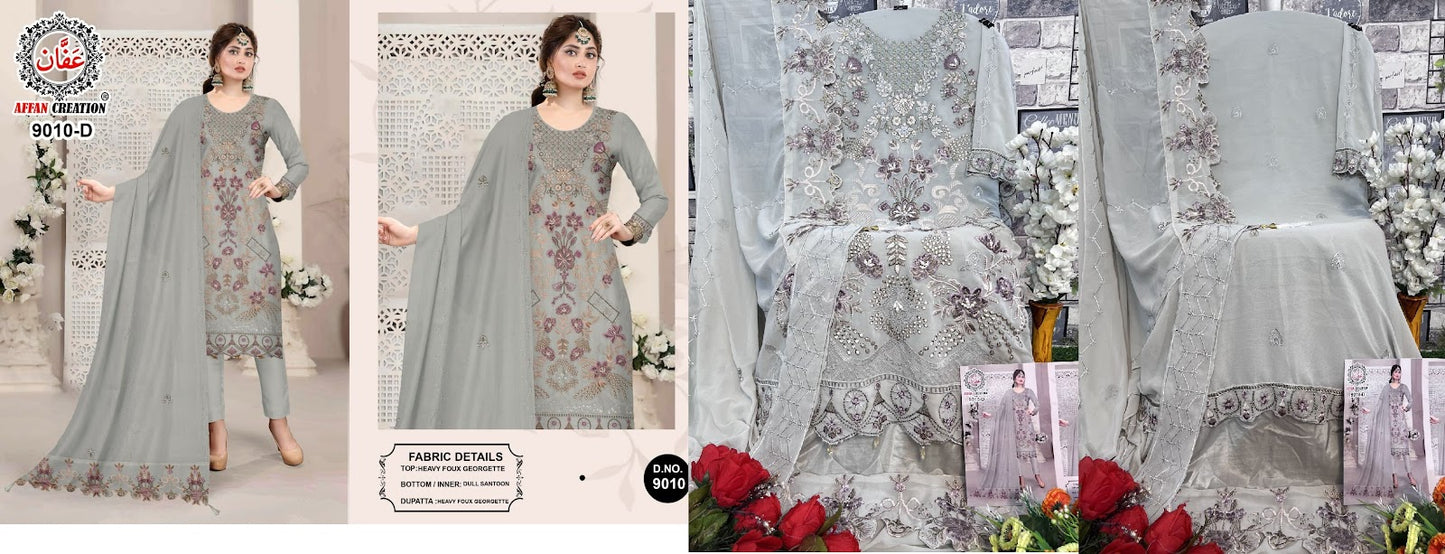 9010 Affan Creation Fox Georgette Pakistani Salwar Suits