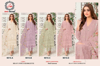 9015 Affan Creation Fox Georgette Pakistani Salwar Suits