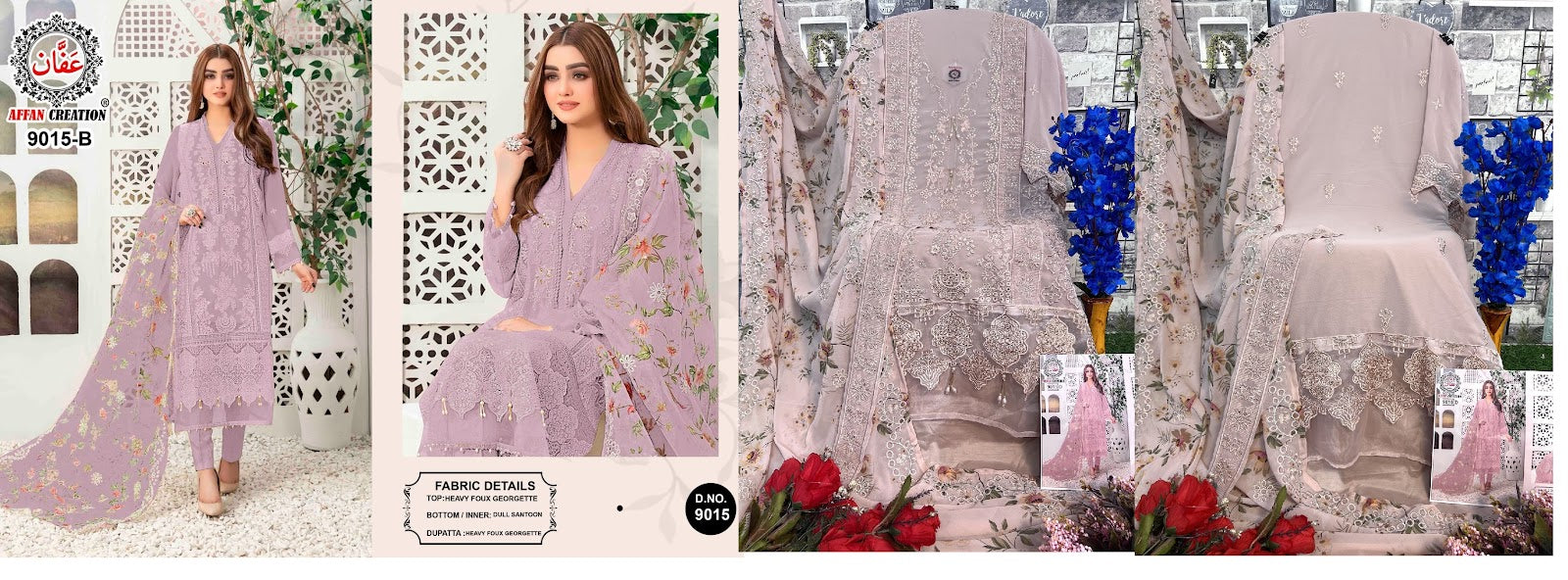 9015 Affan Creation Fox Georgette Pakistani Salwar Suits