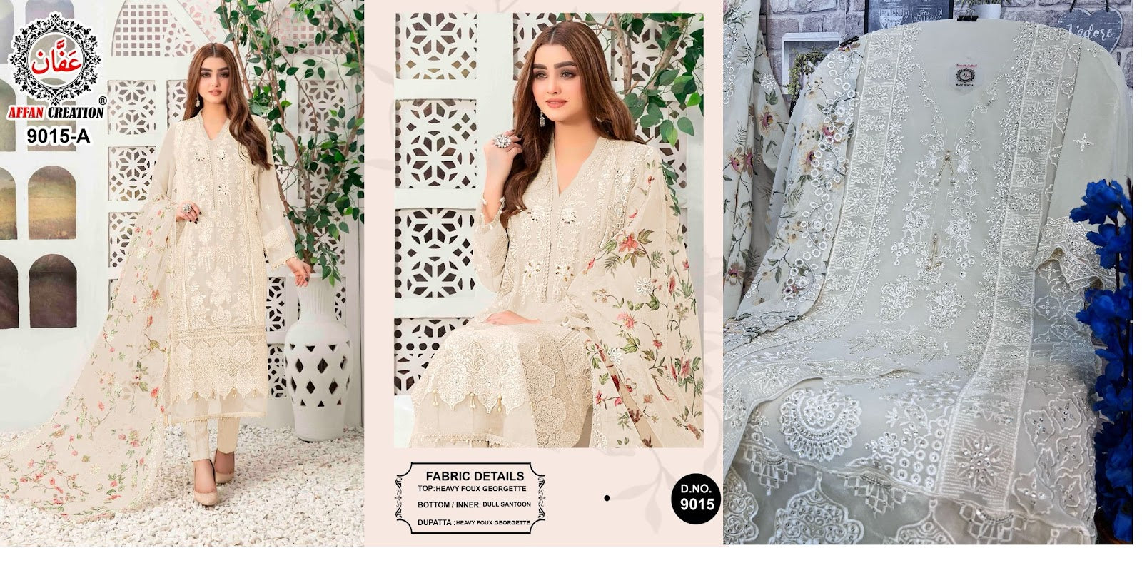 9015 Affan Creation Fox Georgette Pakistani Salwar Suits
