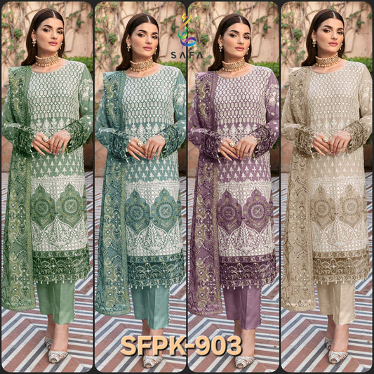 903 Safa Creation Georgette Pakistani Salwar Suits