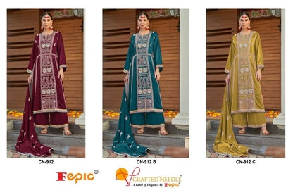 912 Crafted Needle Vichitra Silk Pakistani Readymade Suits