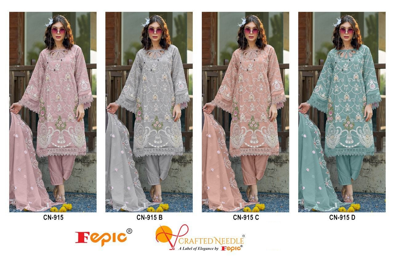 915-Fepic Crafted Needle Organza Pakistani Readymade Suits
