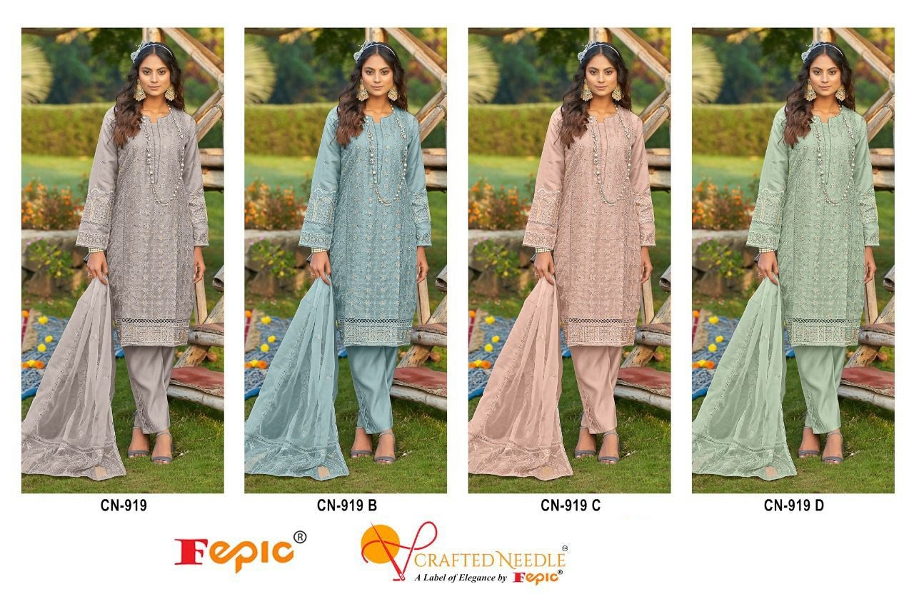 919 Crafted Needle Organza Pakistani Readymade Suits