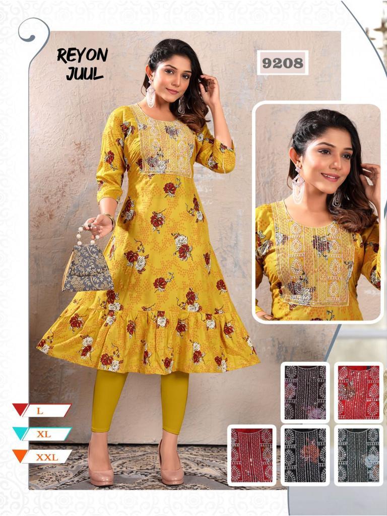 92023 Mmc Rayon Anarkali Kurtis