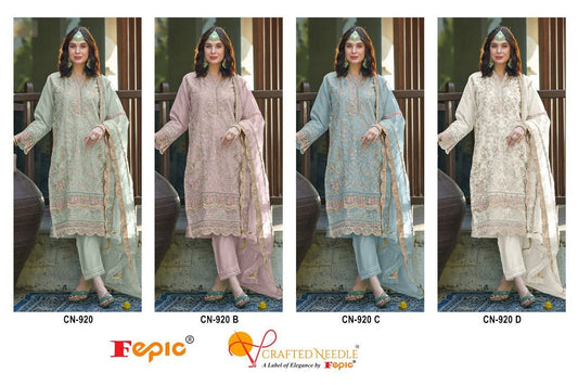 920 Crafted Needle Organza Pakistani Readymade Suits