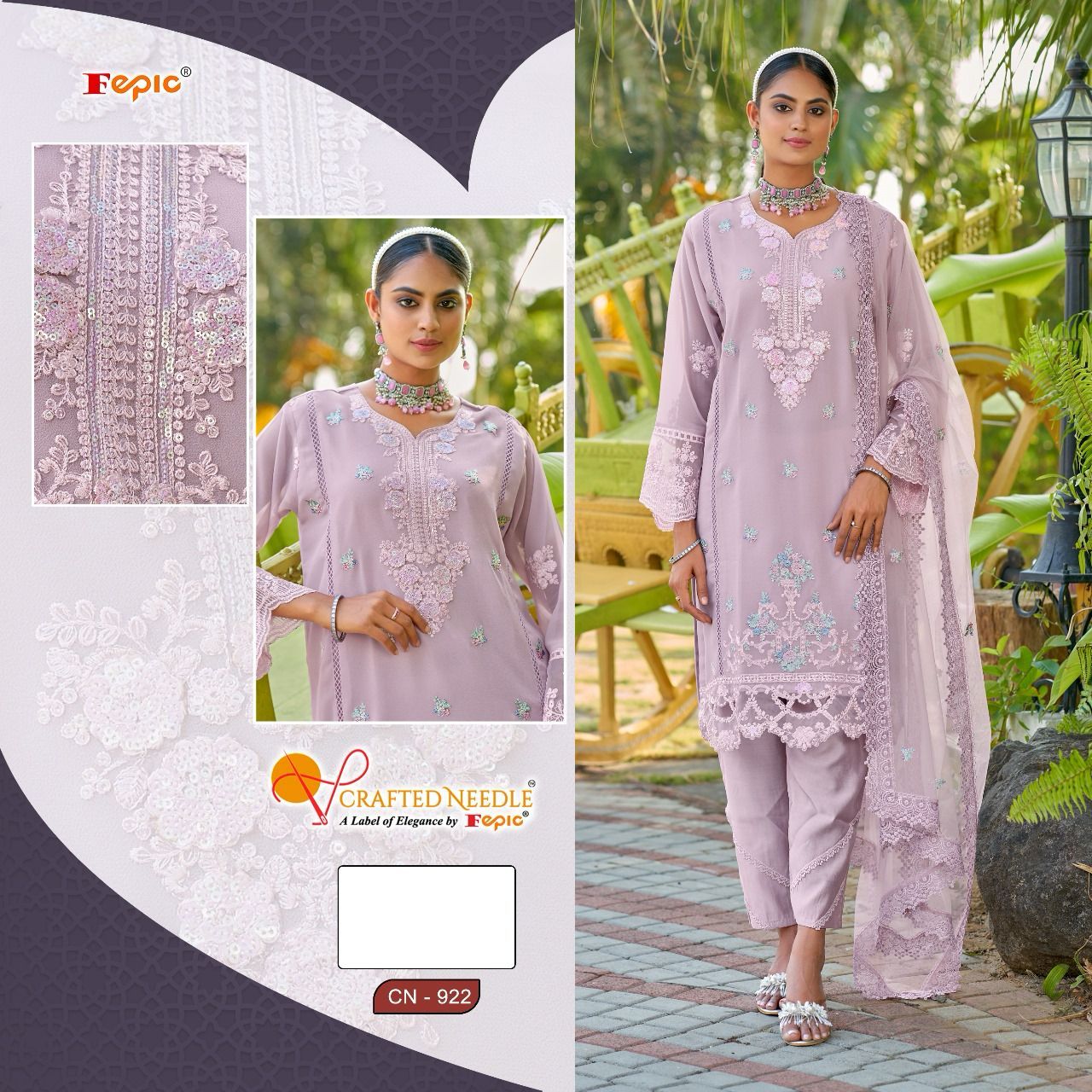 922-Fepic Crafted Needle Georgette Pakistani Readymade Suits