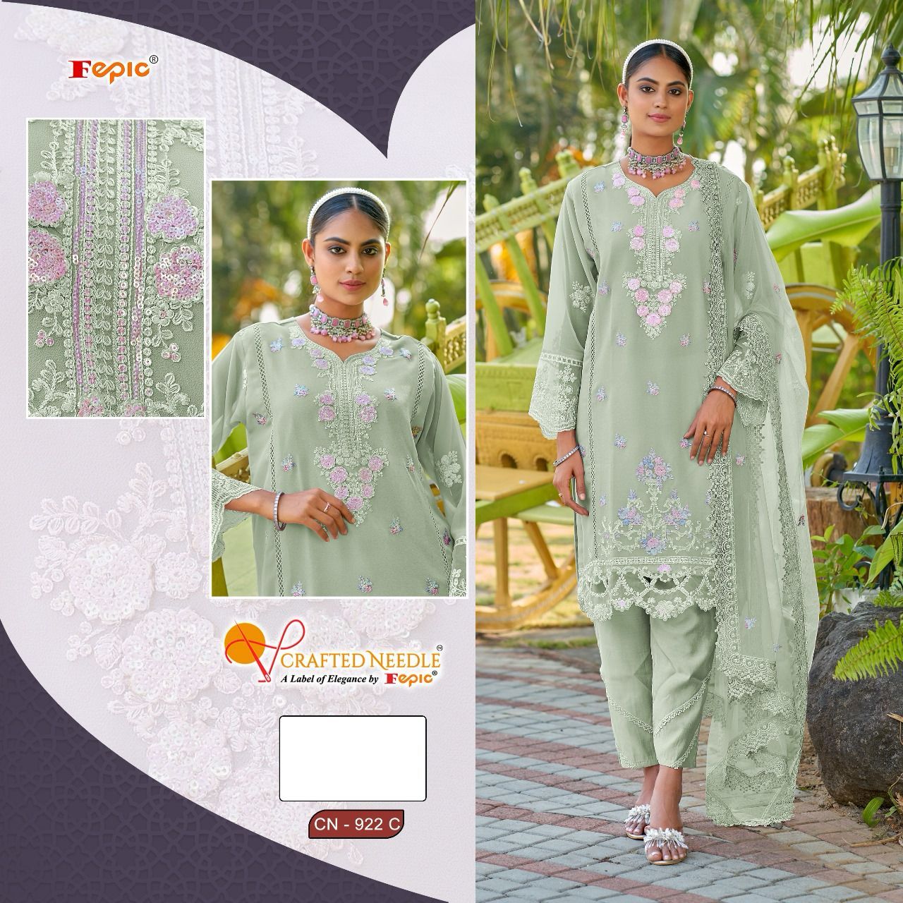 922-Fepic Crafted Needle Georgette Pakistani Readymade Suits