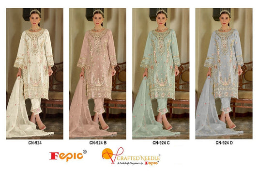924 Crafted Needle Organza Pakistani Readymade Suits