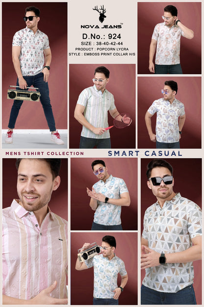 924 Nova Jeans Lycra Mens Tshirts