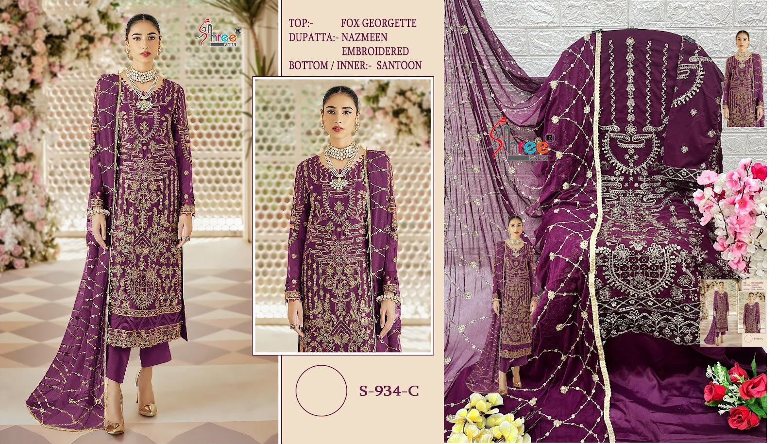 934 Shree Fabs Georgette Pakistani Salwar Suits