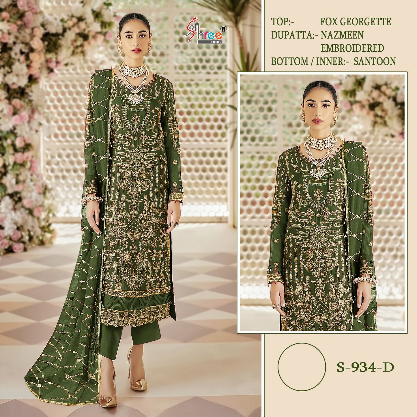 934 Shree Fabs Georgette Pakistani Salwar Suits