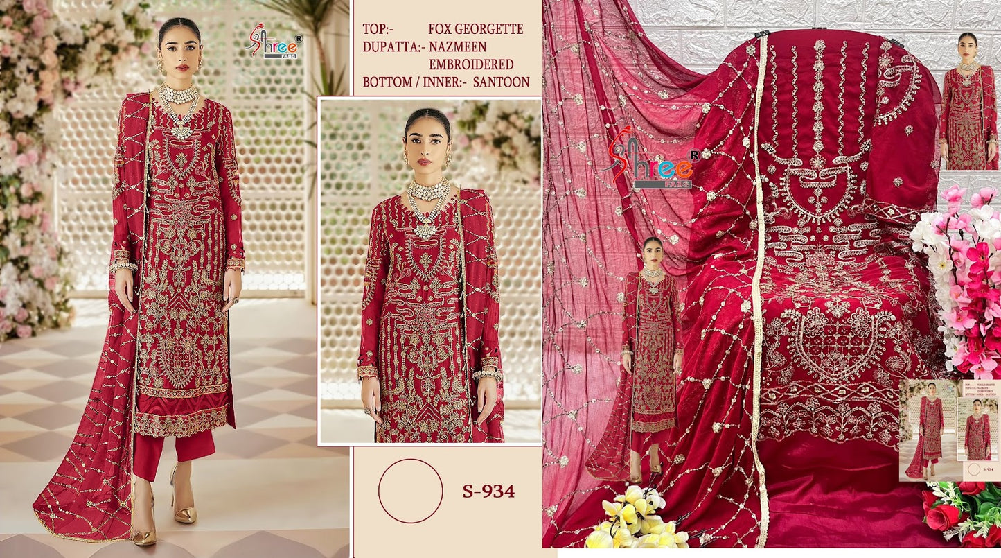 934 Shree Fabs Georgette Pakistani Salwar Suits