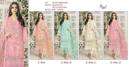956 Shree Fabs Organza Pakistani Salwar Suits