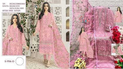 956 Shree Fabs Organza Pakistani Salwar Suits