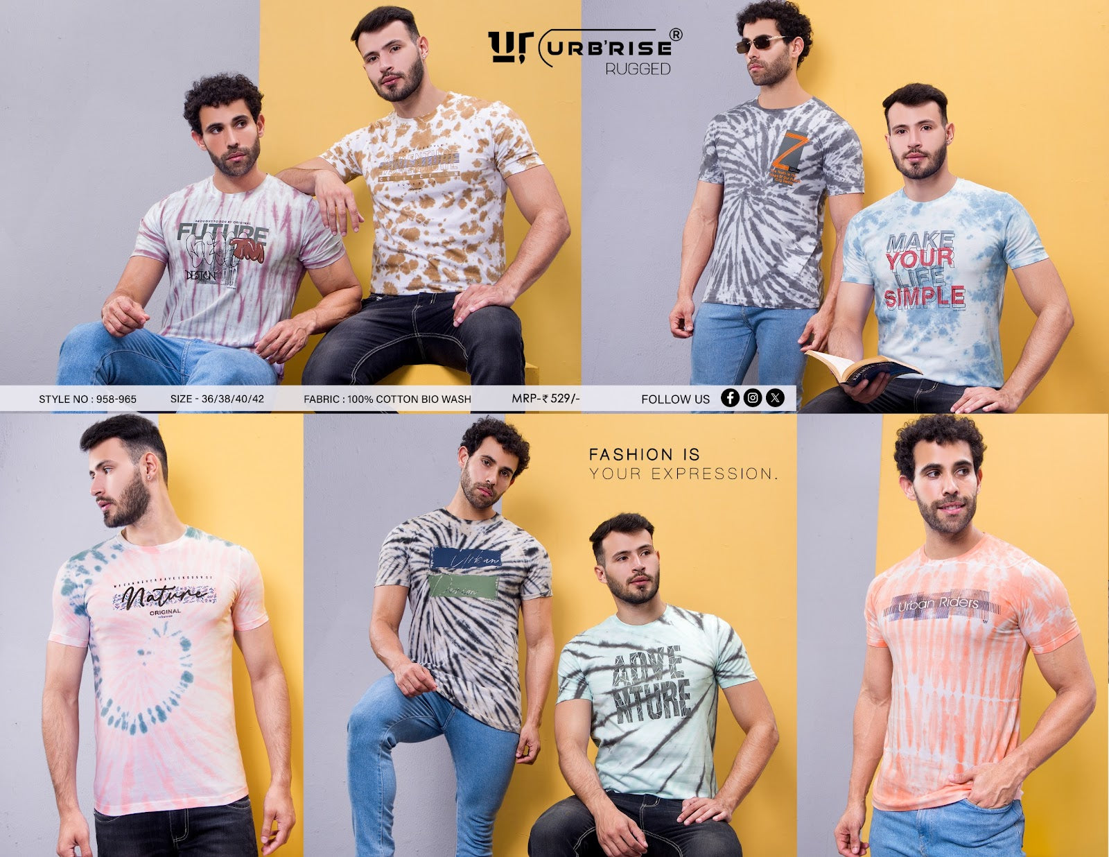 958-965 Urbanrise Combed Cotton Mens Tshirts