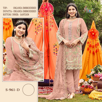 961 Shree Fabs Organza Pakistani Salwar Suits