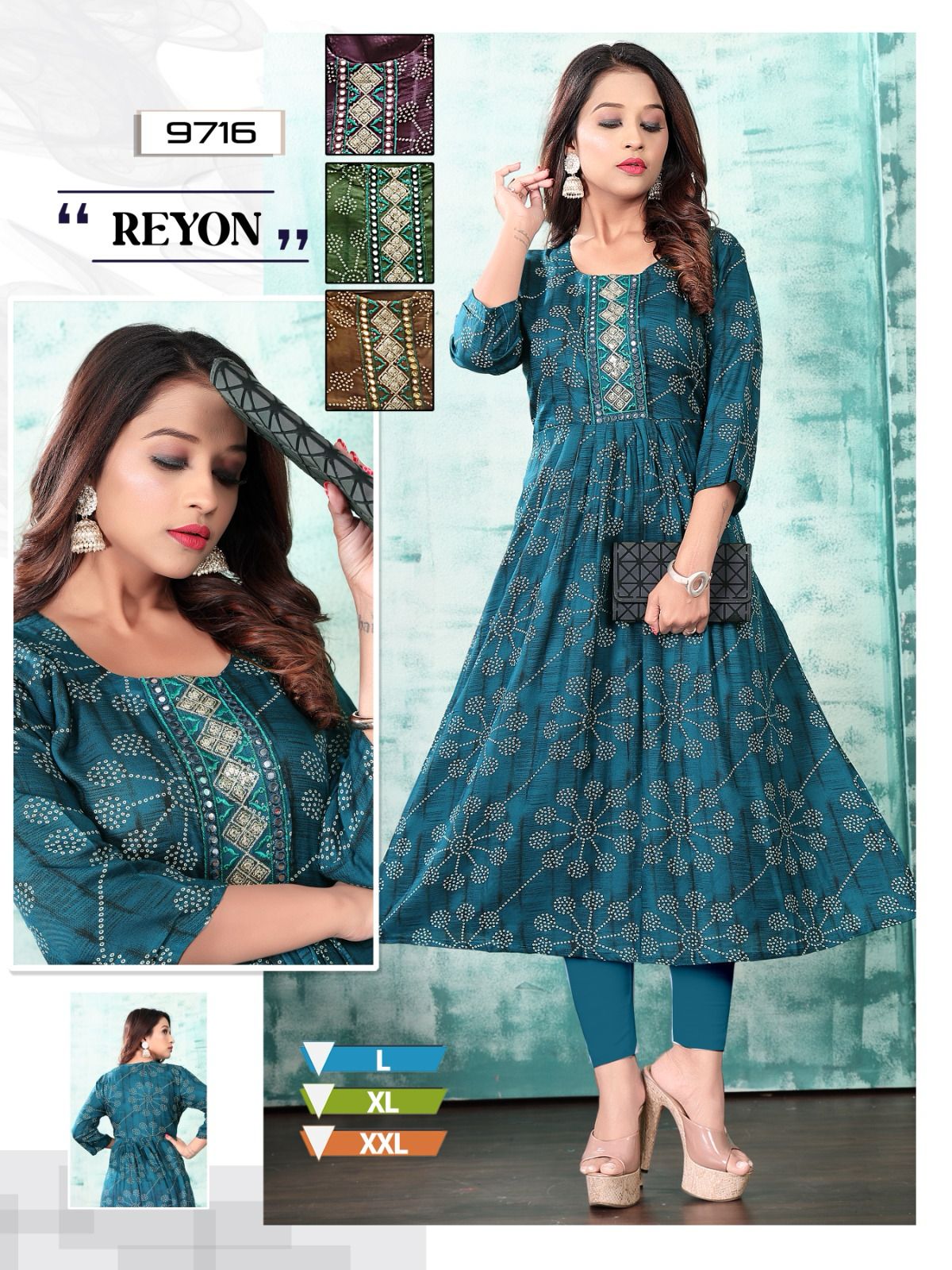 970323 Mmc Rayon Anarkali Kurtis