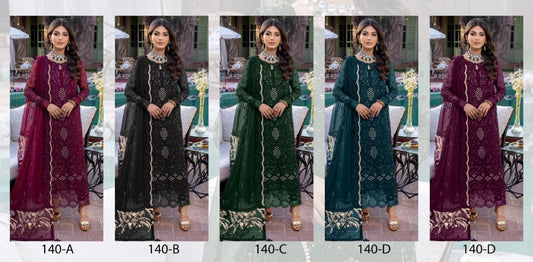 A-140 Affan Creation Georgette Pakistani Salwar Suits